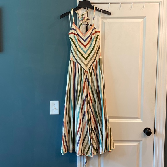 RTW Charleston Striped Halter Dress - Picture 1 of 5
